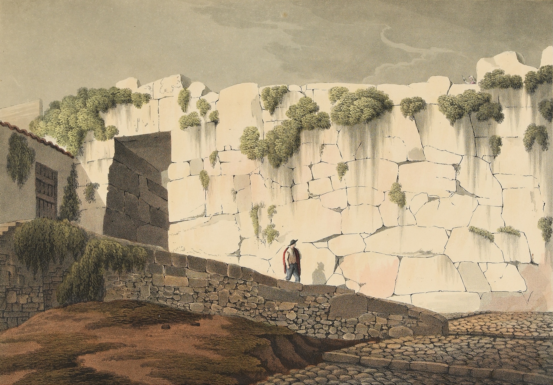Le mura poligonali in una veduta della collezione